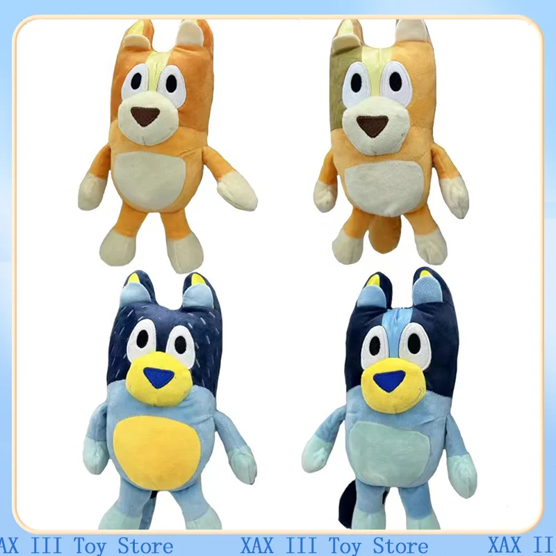 Cute Cartoon Bluey Family Anime Figures Plush Toys Doll Kawaii Soft Stuffed Bolster Bedroom Decoration Kids Christmas Gift