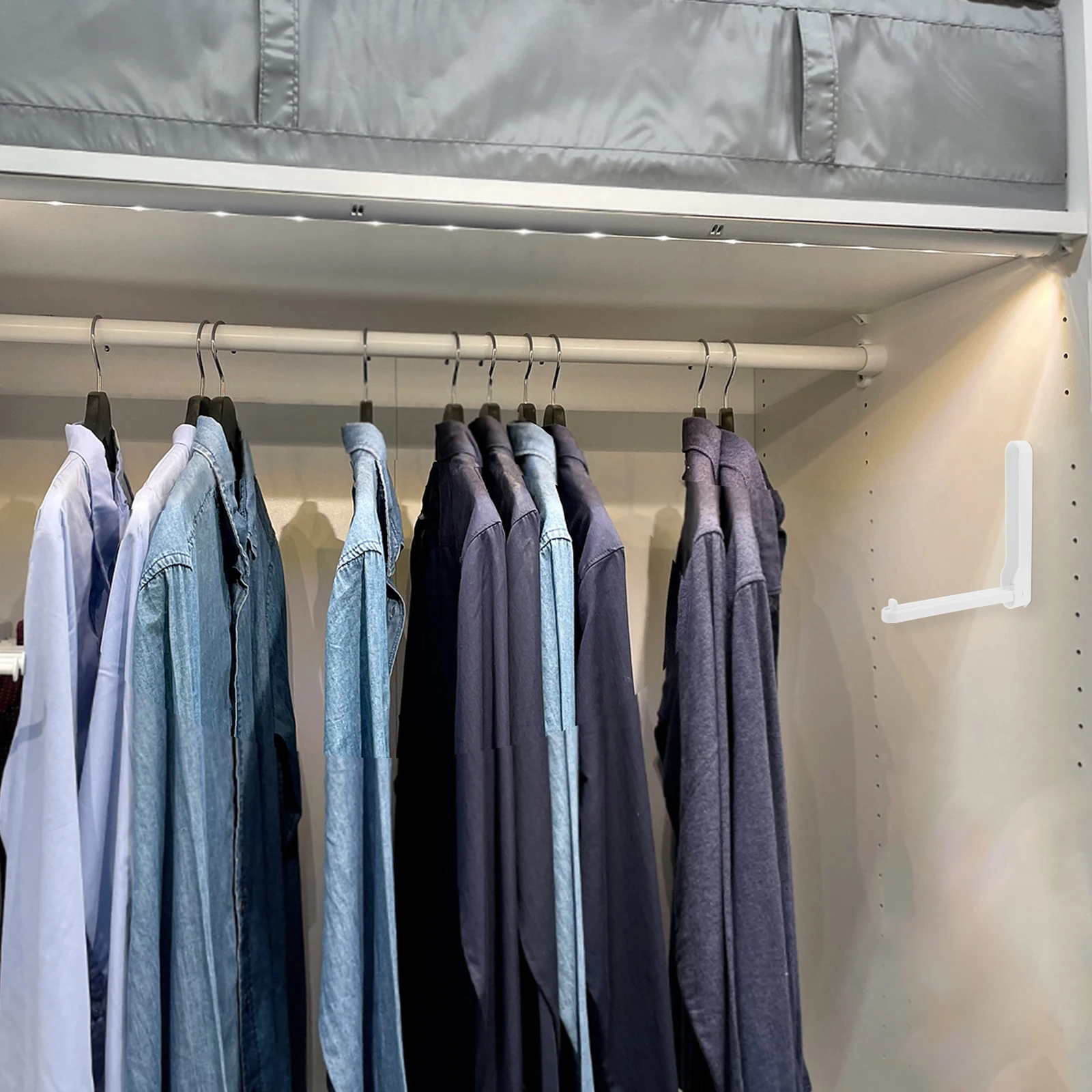 

Foldable Clothes Organizer Space Saving Multi Function Plastic Hanger Rack Laundry Room Bedroom Antislip Adjustable Sturdy