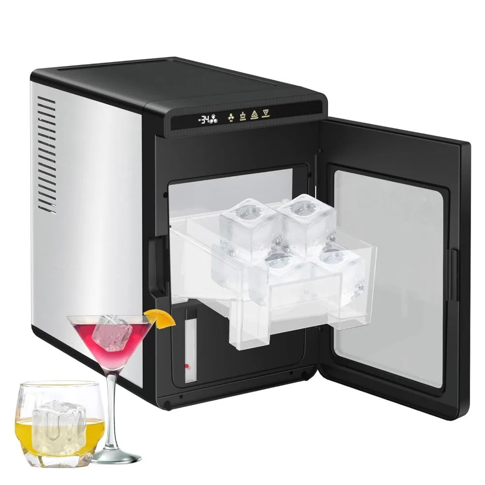 

Large Cube Ice Maker Countertop, 22lbs/24H Nugget Ice Machine with Scoop&Basket, Self-Cleaning, Portable Ice Maker for Home