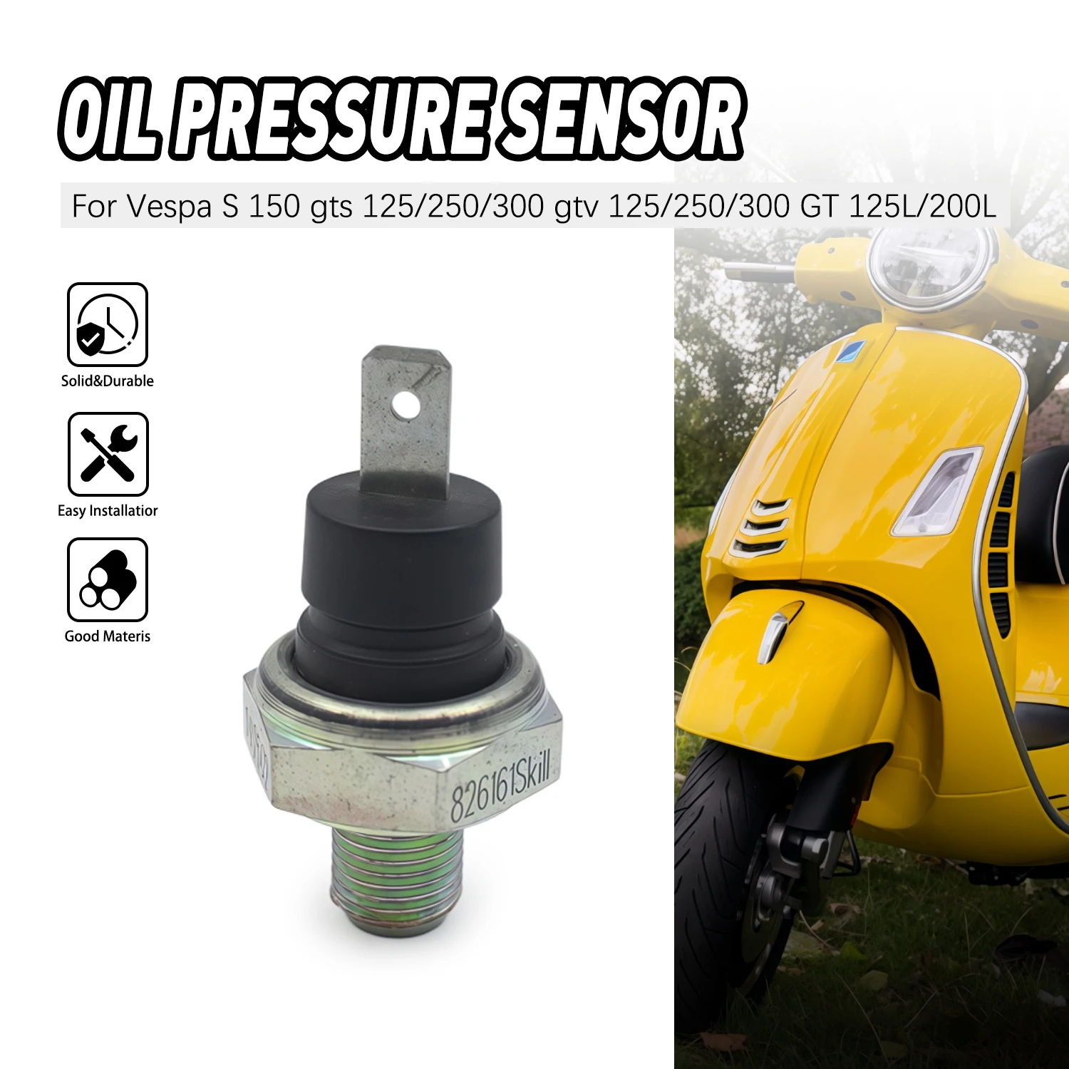 

For Gilera NEXUS 500 NEXUS 500 E3 2006-2011 NEXUS 125 125 IE E3 2007-2008 Pressure Oil Sensor 641541 Accesorios Moto 1A024308R