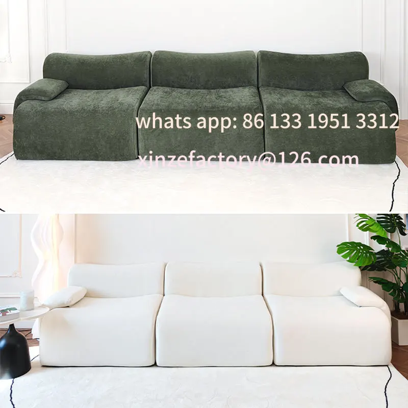 

Customizable vacuum compression bamboo fabric sofa Italian minimalist living room movable module combination special-shaped sofa