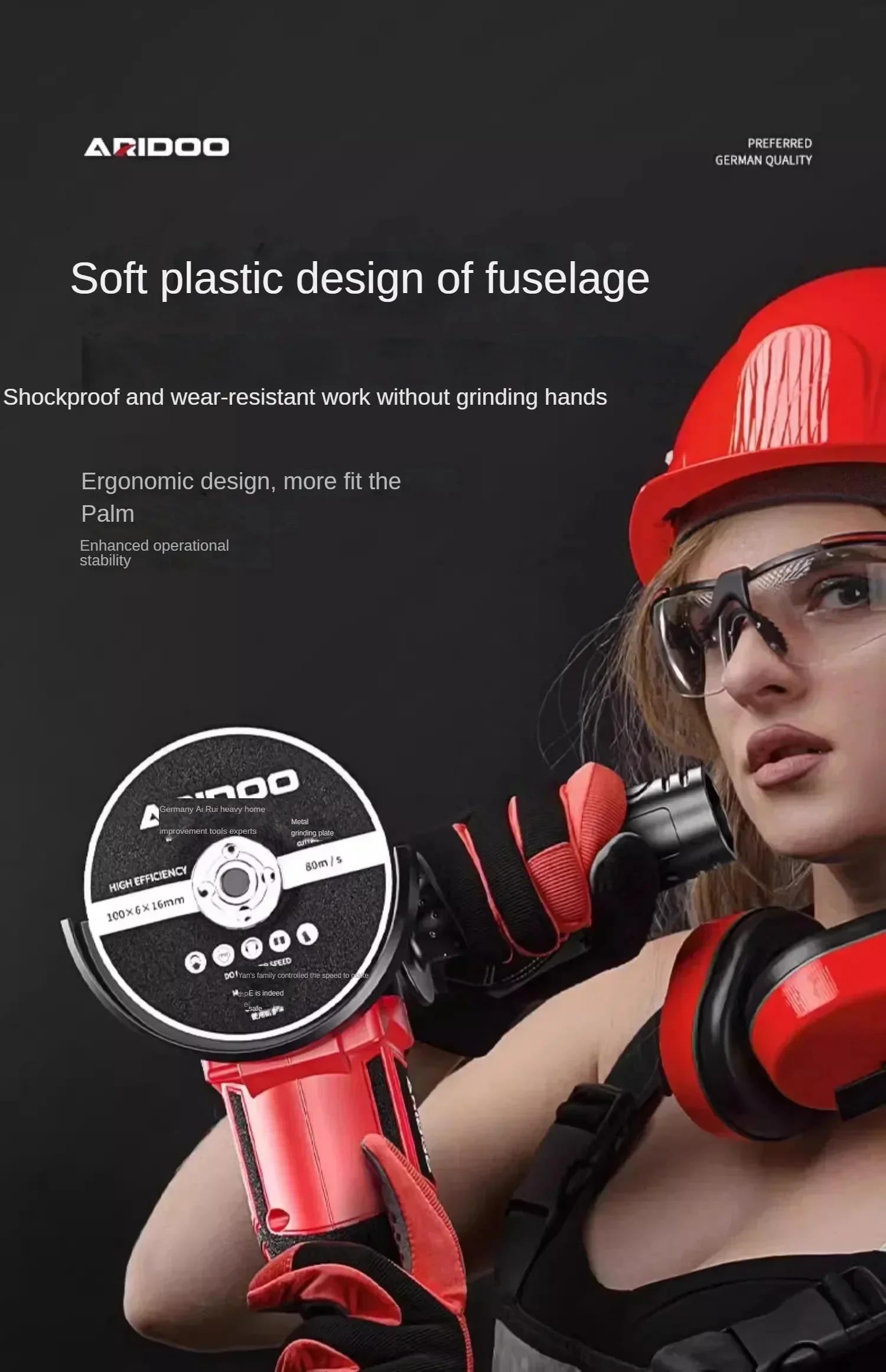 Meuleuse d'angle compacte au lithium sans balais, polissage et coupe canoniques