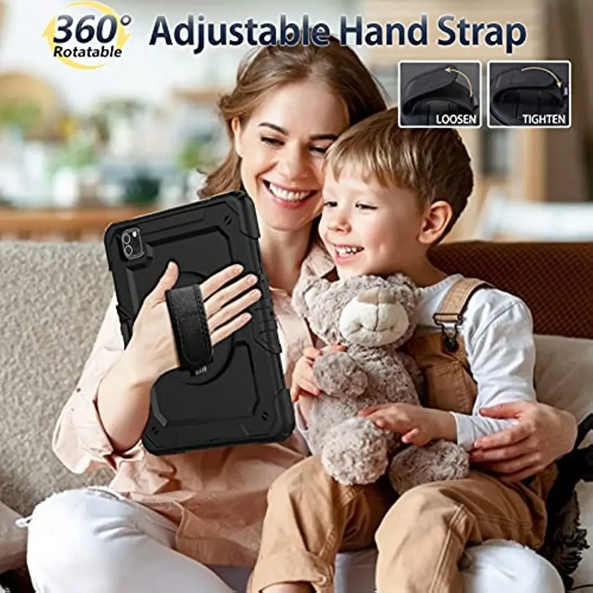 Funda a prueba de golpes con soporte para iPad Pro 11 12,9 13 M2 M4 2024, funda para iPad Air 4 5 10,9 Air6 11 + Protector de pantalla de PET +