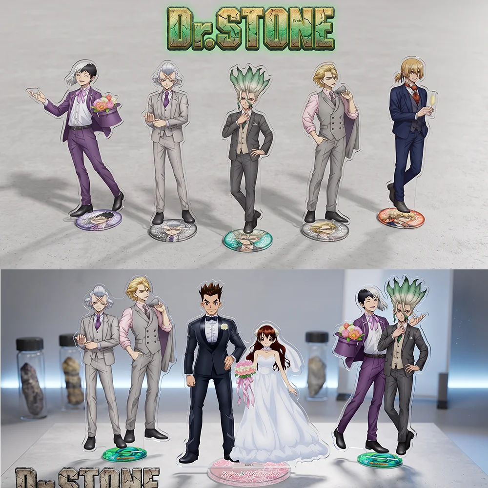 Dr.STONE Senku Xeno Stanley Brilliant Science Wedding 15CM Acrylic Stand Keychain 2026 New Anime Stand Desktop Display Gift