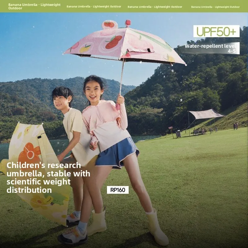 

Children's Umbrella RP60₂₅ Banana Le Sunade Raincoat Nursery Boys Girls Cartoon Umbrella Sunny Rain Dual Purpose Sunade