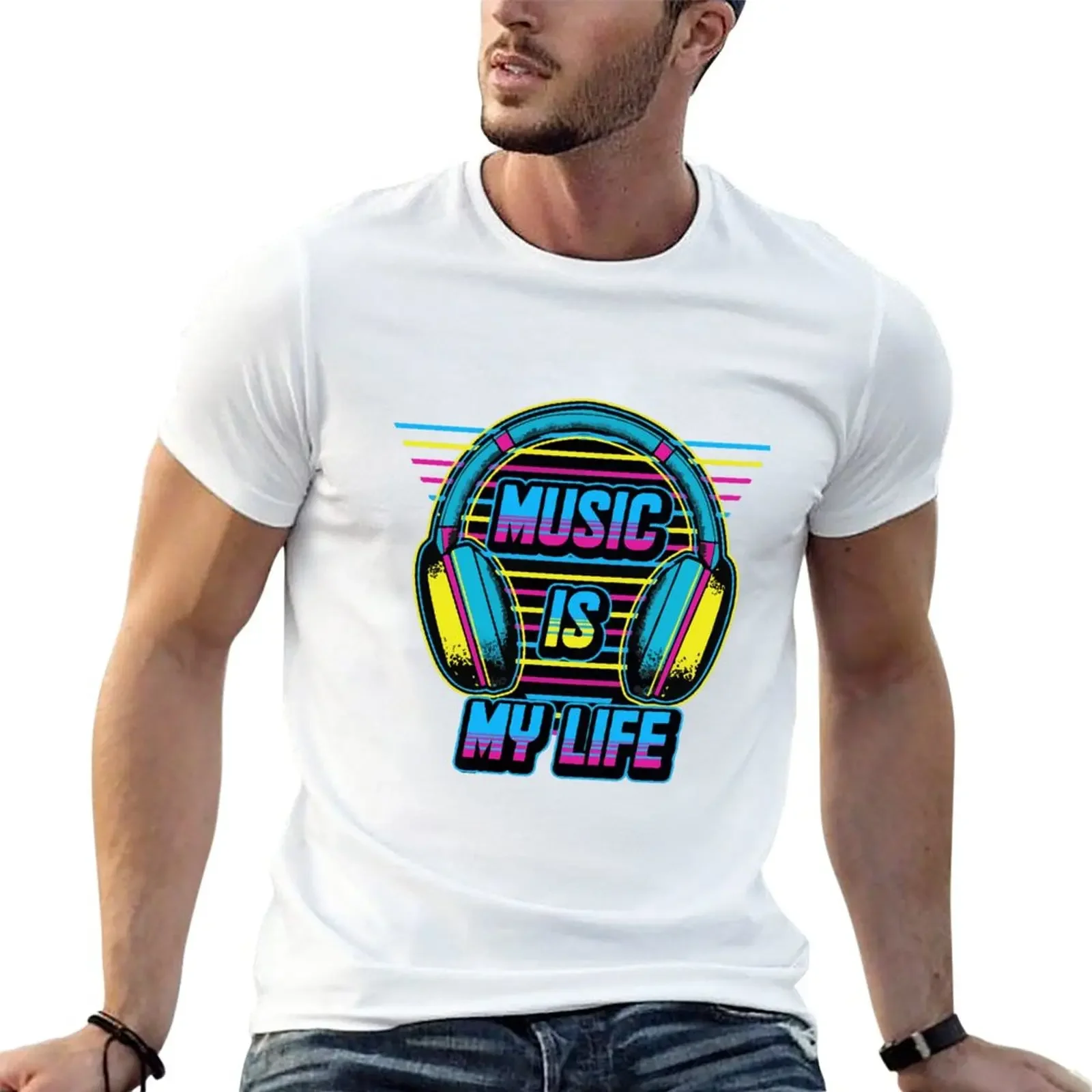 music is my life T-Shirt black t shirt funny t shirts korean fashion black t shirts shirts for men pack