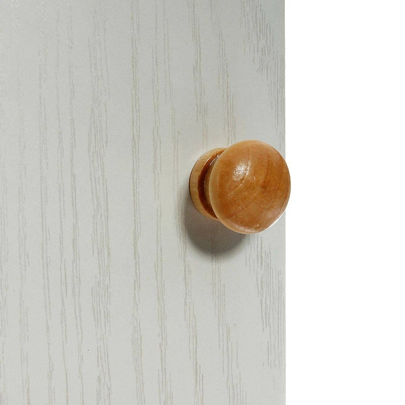 30Pcs 25Mm Natural Wood Wooden Cabinet Knob Drawer Wardrobe Door Pull Handle