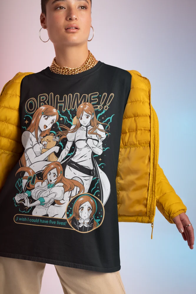 Orihime Inoue T-Shirt Zaraki Kenpachi Bleach Anime Ichigo Aizen Shirt All Size