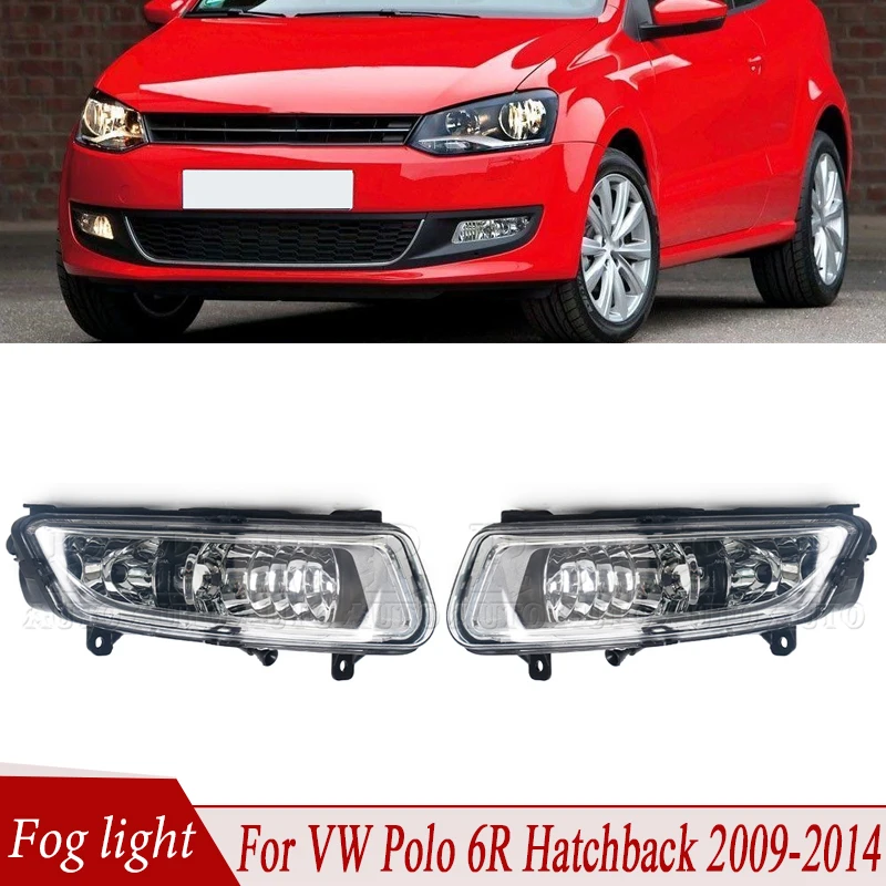 

Для Volkswagen VW Polo 6R хэтчбек 2009 2010-2012 2013 2014 передний бампер автомобиля противотуманная фара в сборе противотуманная фара две отверстия для лампочки без лампы