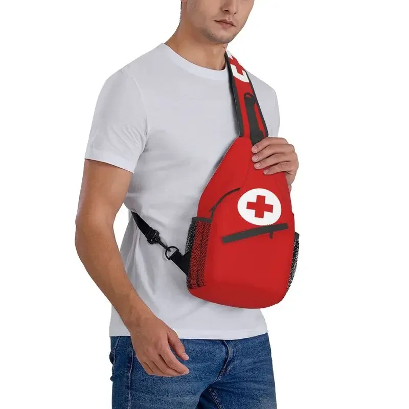 First Aid Emergency Medicine Sling Crossbody Backpack  Nurse Shoulder Chest Bags for Travel Cycling