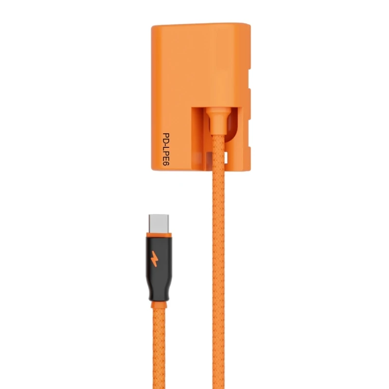 USB tipo C PD 9V a LPE6 /12V-17V D Tap a E6 batería simulada para cámaras R5 80D 70D 60D 90D 5DIV Cable de alimentación continua