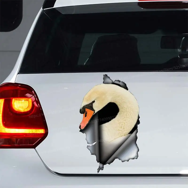 

White Swan Car Sticker Waterproof Vinyl Decal on Bumper Rear Window Laptop Self-adhesive Decal For Car Accessories SH31