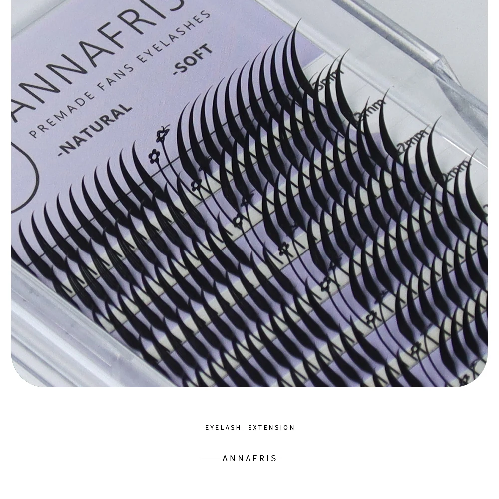 ANNAFRIS Comic Spire Wimpernverlängerung, vorgefertigte Fächer, natürlicher Kaschmir, Manga, falsche Wimpern, natürliche weiche Federform, Pteris Lash
