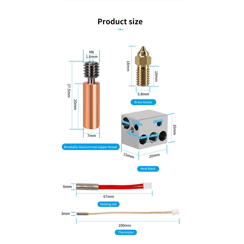 For Elegoo Neptune 4 Extruder 24v 50w Elegoo Neptune 4 Pro Nozzle Hotend Upgraded Heater Block Heating Rod