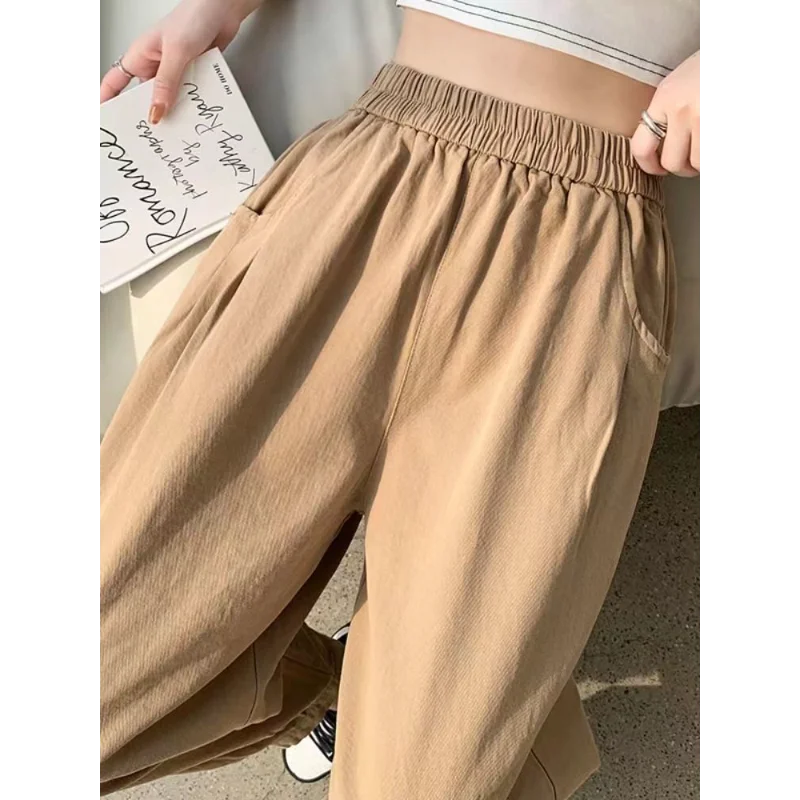 Petit pantalon de travail pour femme, bouffant ample, décontracté, neuf points