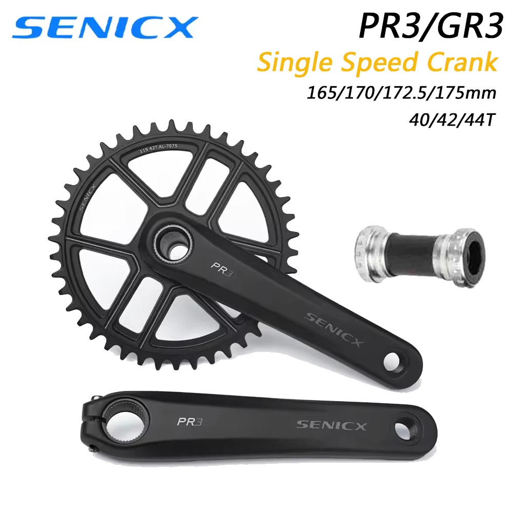 SENICX PR3 Gravel Road MTB Bike Crankset 40T/42T/44T chainring 165mm 170mm 172.5mm 175mm Crank 10/11S Speed BSA24MM ﻿