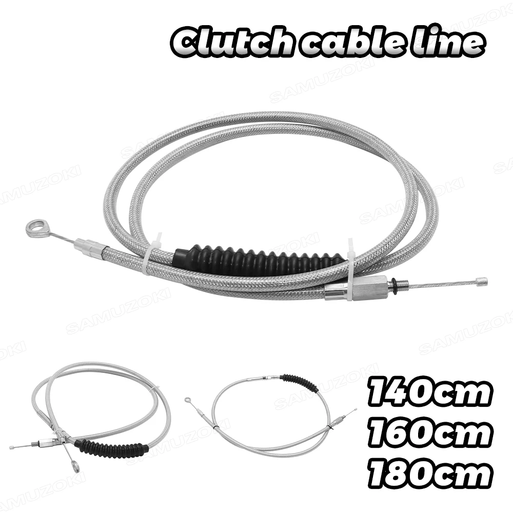 Motorcycle Clutch Cable for Harley Touring Electra Street Road Glide Road King Sportster XL1200 Iron 883 - 140cm 160cm 180cm