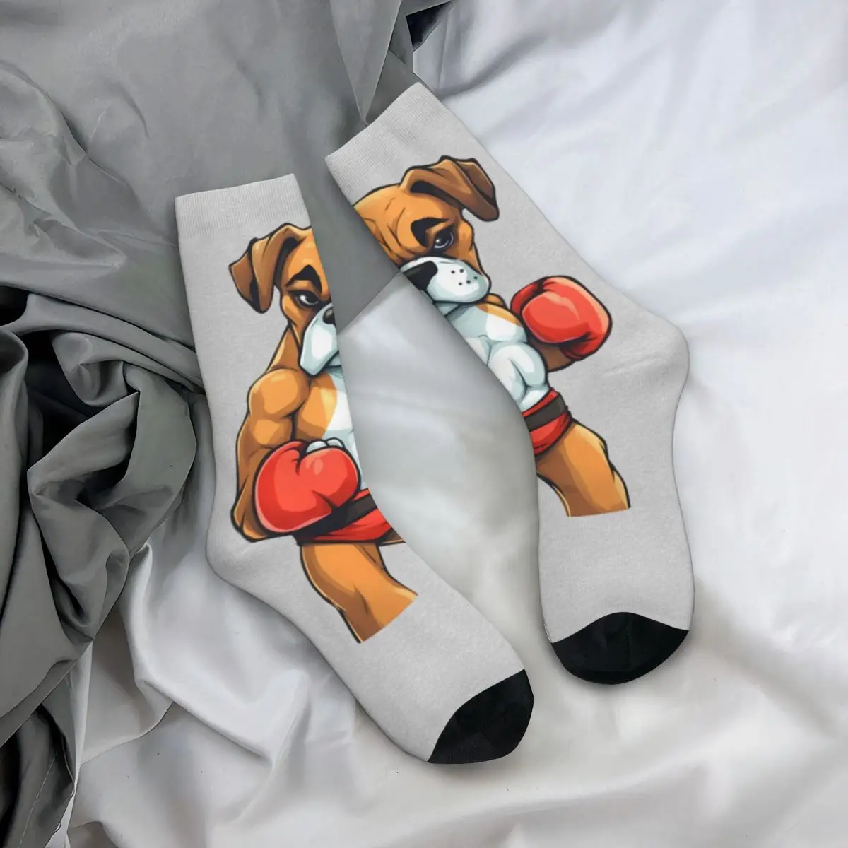 Boxer Dog-Boxing Socks Puppy Christmas Durable Spring Mid Stockings Large Chemical Fiber Teen Crazy Socks