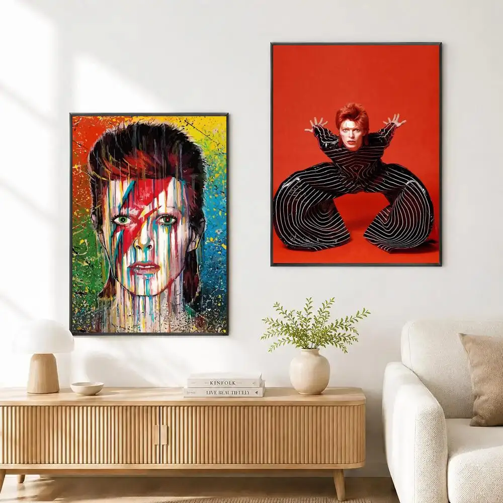 Singer D-David Bowie Poster Decorative Wall Art Stickers Mural For Home Living Room Hallway Decor Gift