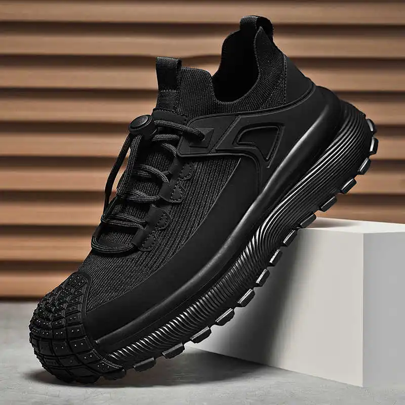 

Мужские зимние кроссовки на толстой подошве, уличные, модные, черно-белые, спортивные, в стиле лоферы