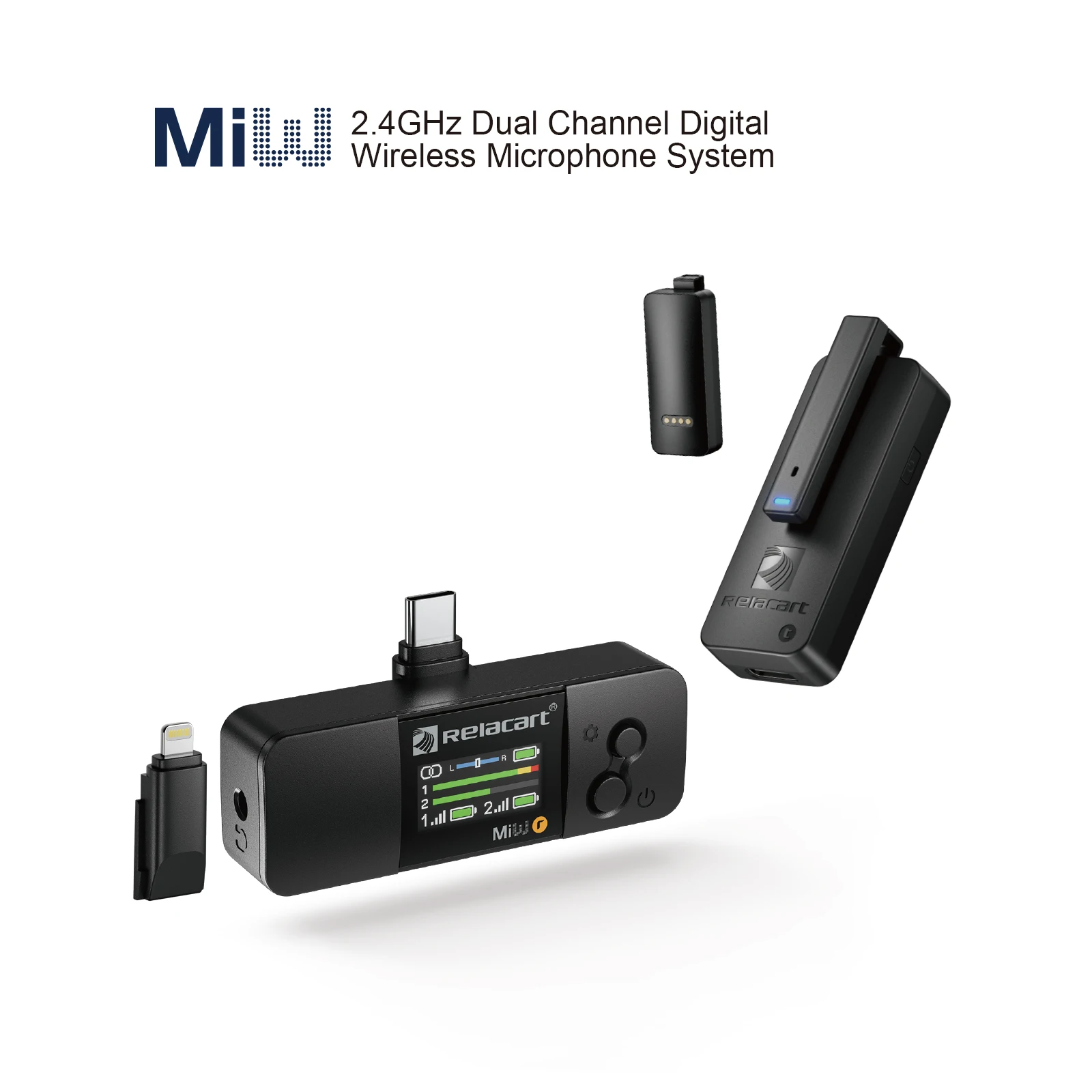 

Relacart Mi3 2.4 G Wireless Microphone Dual Channel Hidden Transmitter for Live Streaming Interview