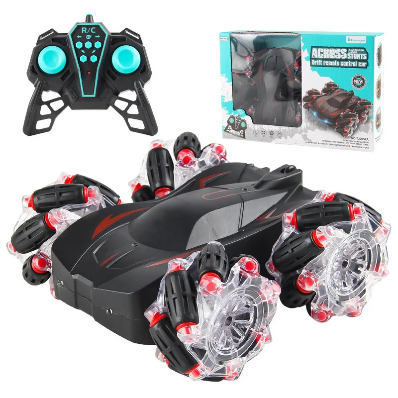 

Kids Remote Control Spray Drifting Stunt Car With Double Sided Flips Cool LED Lights And Exciting Sound Effects