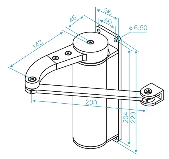 VIANS Indoor interior door opener smart Automation Opening Closer Curved Arm Swing Door Operator Intelligent Access Control