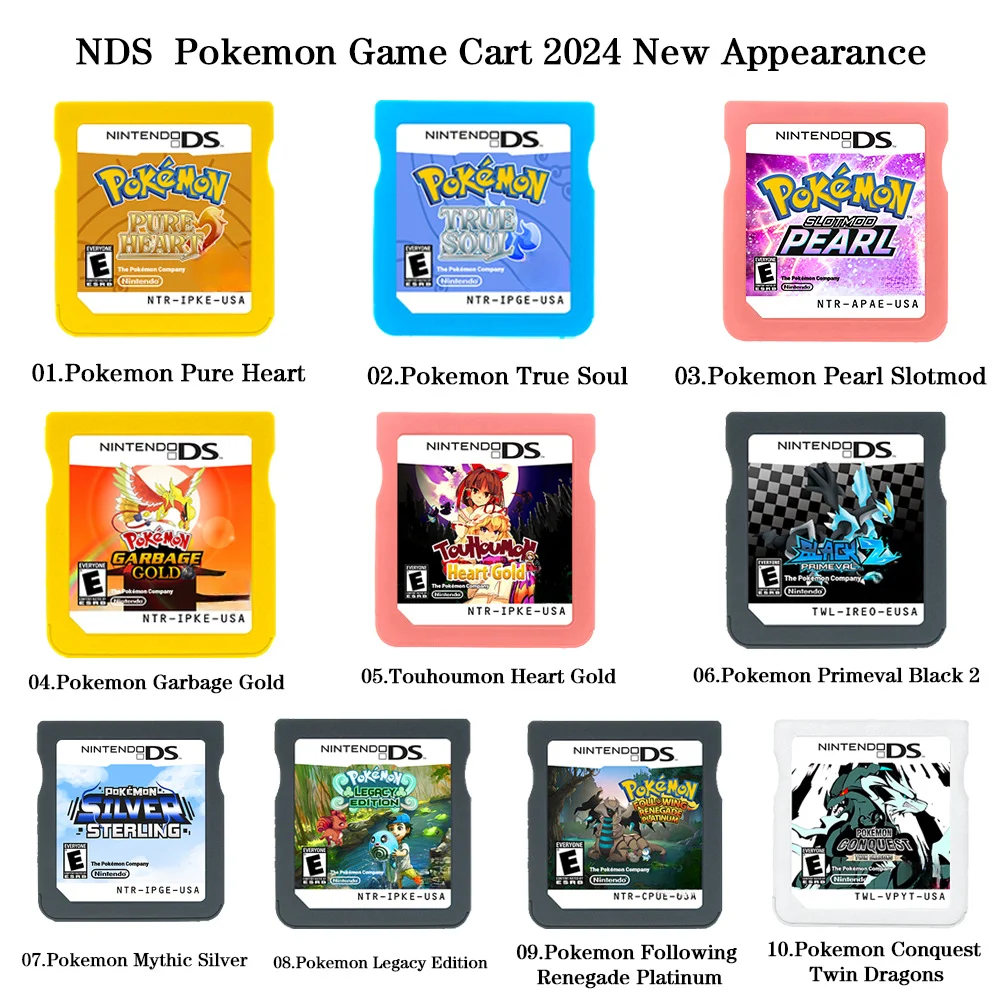 Pokemon Series NDS Game Cartridge Pokemon Following Renegade Platinum  US Version English Game 2024 New Version