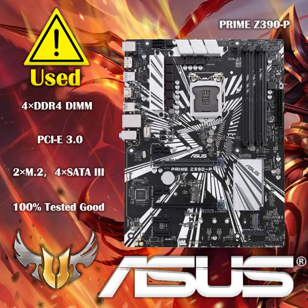 ASUS Prime Z390-P LGA1151 ATX Motherboard for Cryptocurrency Mining(BTC) with Above 4G Decoding, 6xPCIe