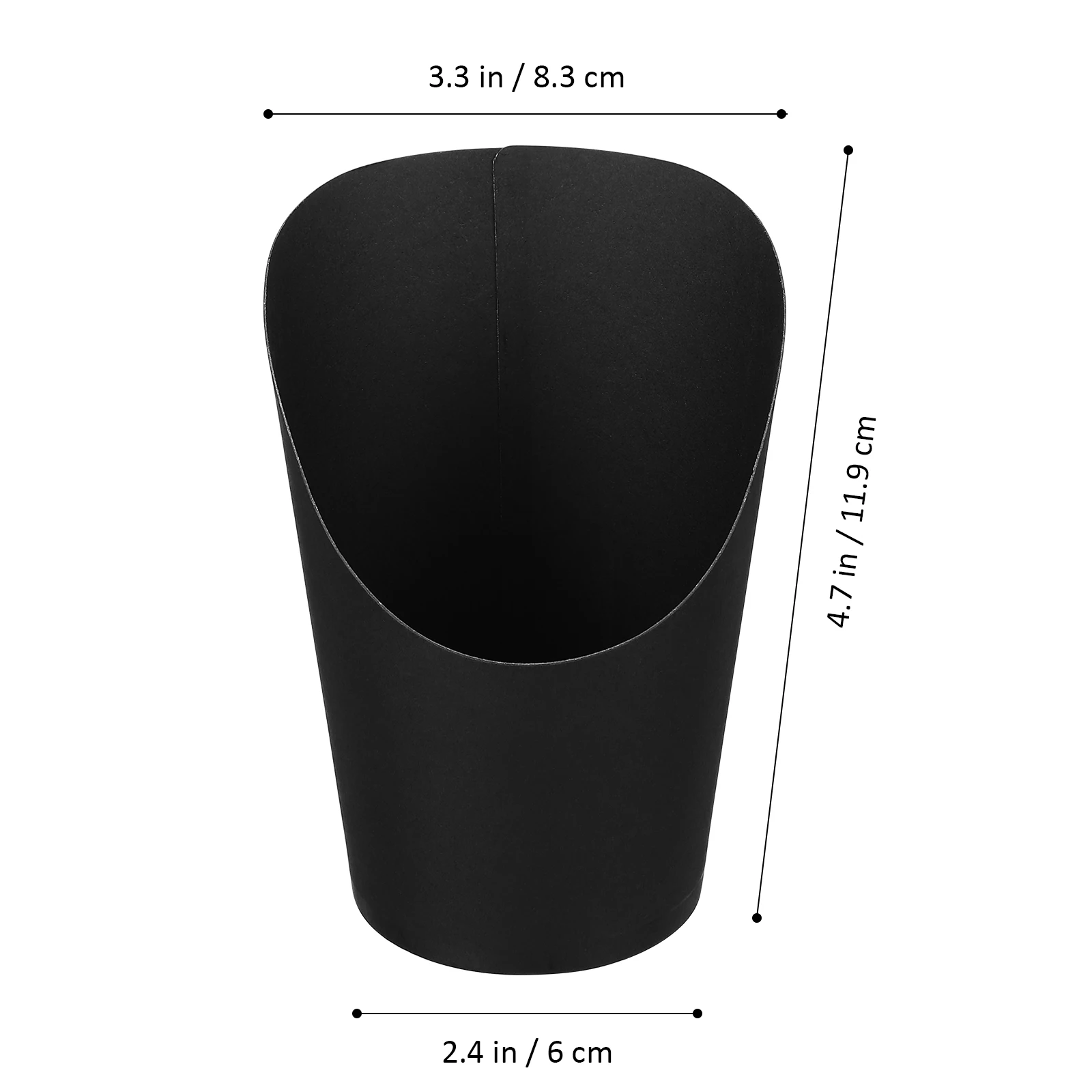

100 pcs Black 14oz Slanted French Fry Cups Disposable Paper Snack Boxes for Party Restaurant Kitchen Charcuterie Dessert Event