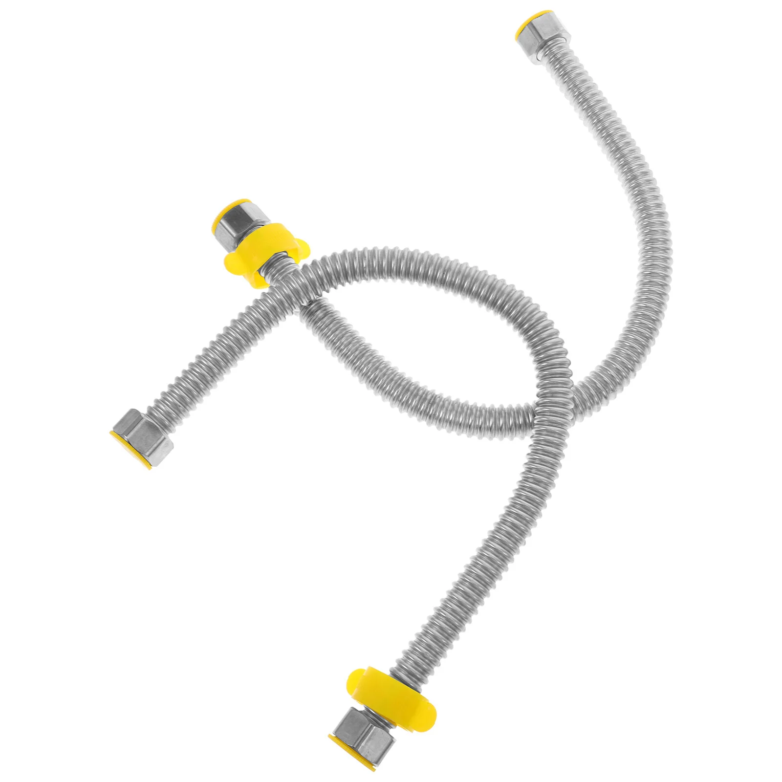 Manguera de fontanería de acero inoxidable 304 para lavabo, calentador de baño, tubería corrugada con llave, 2 piezas, 1/2"