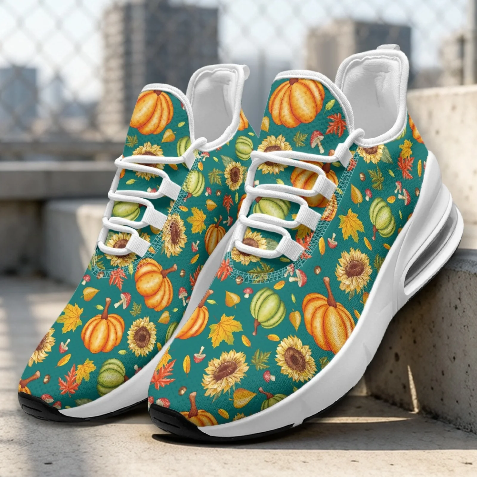 PENSTROLL Pumpkin Sunflower Fashion Comfortable Womens Sneakers Nurse Snakers for Fitness Enthusiasts Gym Outdoor
