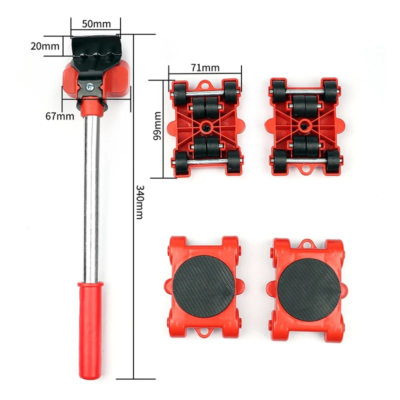 5 Stuks Meubelverhuider Voor Thuiswinkel Hijsen Zware Meubelverwijderaar Lifters Kit Handtransportgereedschap