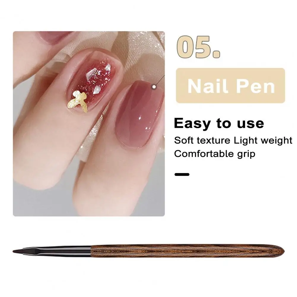 Professional Nail Design Pen Eco-friendly Sandalwood Nail Art Pen Create Stunning Floral Designs with Lightweight Uv Manicure