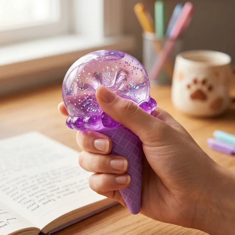 

Gradient Cream Cone Octopus Stress Toy Squishy Sensory Fidget For Kids And Adults Party Table Decor Birthday Gift Cute Desk