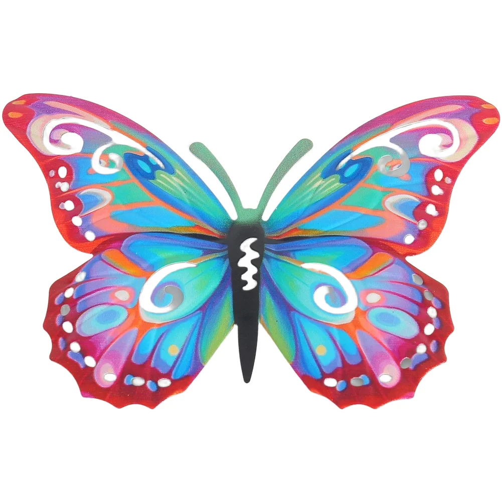 8Pcs Iron Butterfly Wall Decor for Outdoor Spaces Including For Fence Wall Garden Post with Smooth Edge Finish