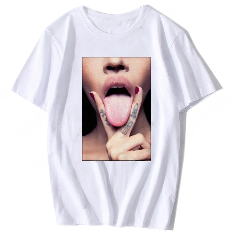 Men Women Unisex Babe Hentai T Shirt  Trend Tops Popular Gothic Punk Shirt  graphic teeHarajuku Tongue Nasty Sexy Tumblr Tshirt