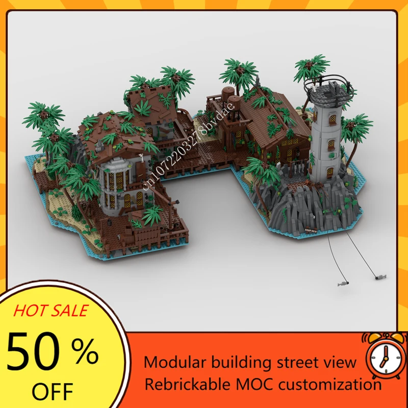 22659ピース 海賊島ベイ リフ島 モジュール式MOC クリエイティブストリートビュー カスタムパズル 建築模型 おもちゃ ギフト