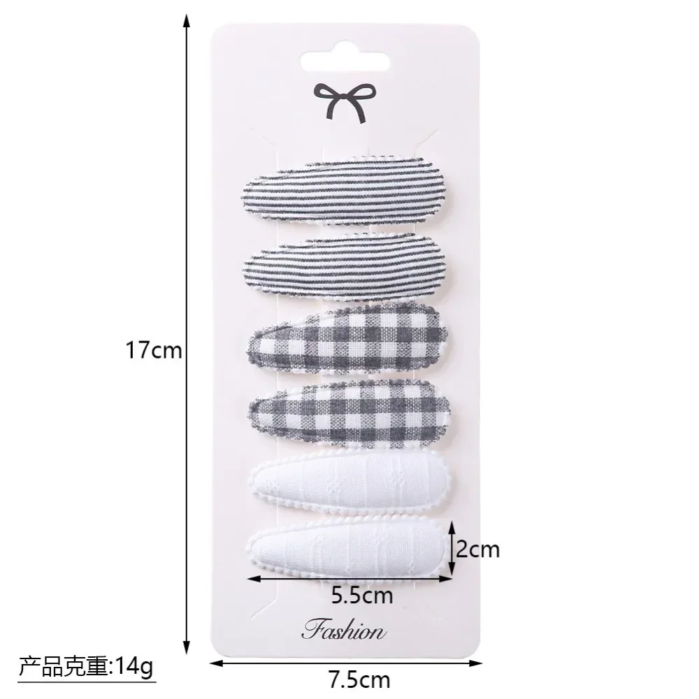 6Pcs/set Fabric Oval BB Barrettes Retro Hair Clips Sweet Girl Cute Embroidery Flower Hairpin Floral Kid Hair Accessories Fashion