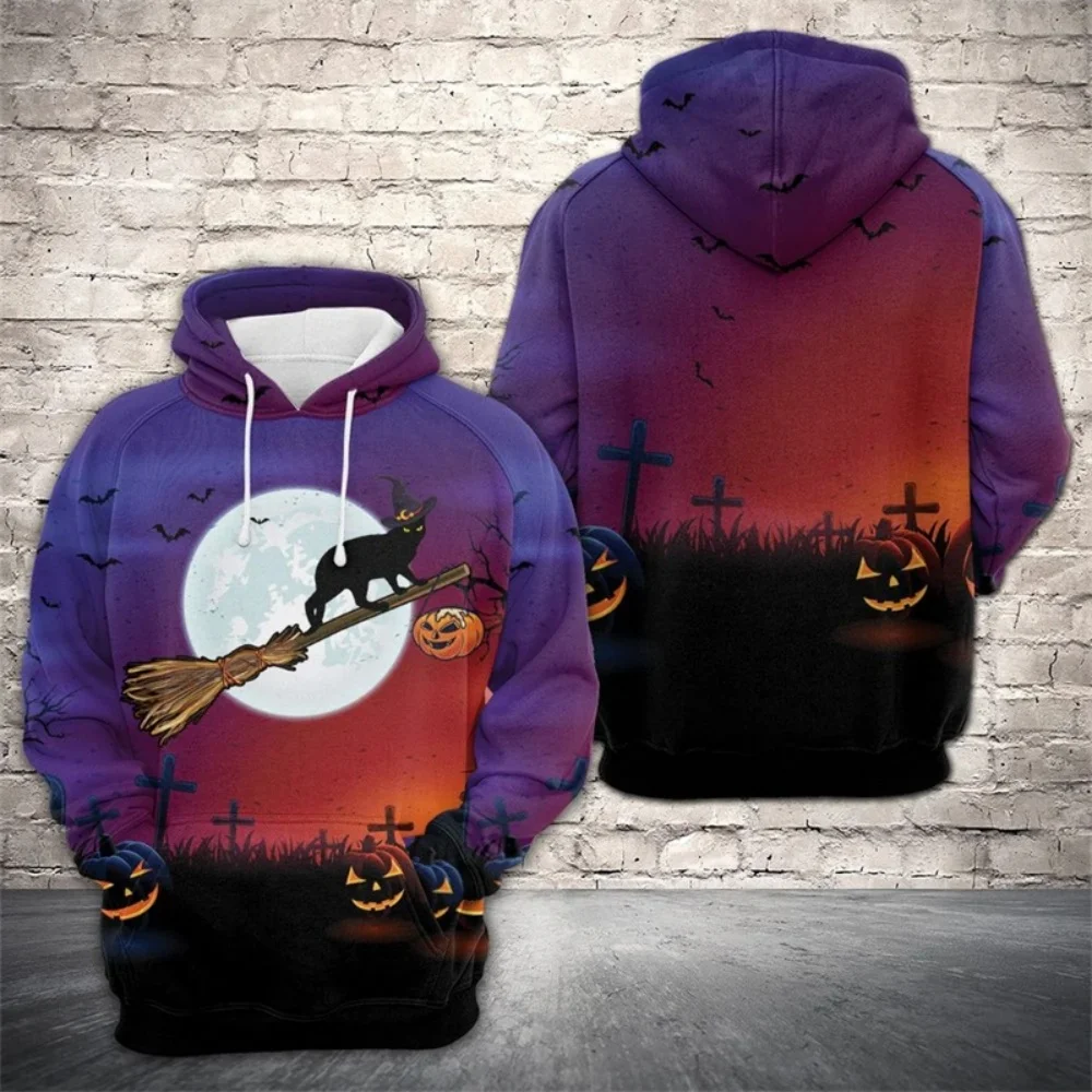 

New Halloween Pumpkin Pattern Men Hoodies 3D Print Men's Hooded Pullover Autumn New Fashion Design Casual Festival Sweatshirts