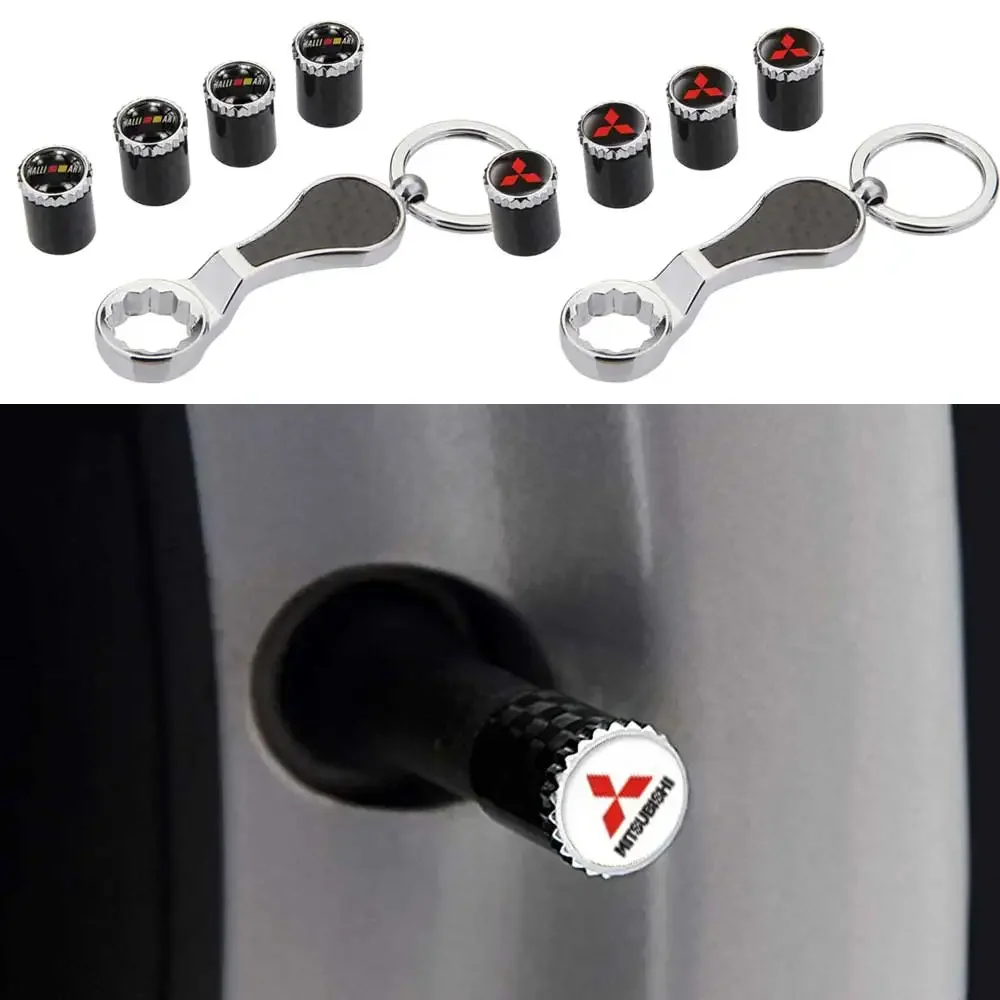 

Car Tire Valve Caps Wheel Air Covers with Wrench for Mitsubishi Ralliart Outlander Lancer 9 Pajero ASX Colt Mirage Eclipse EVO