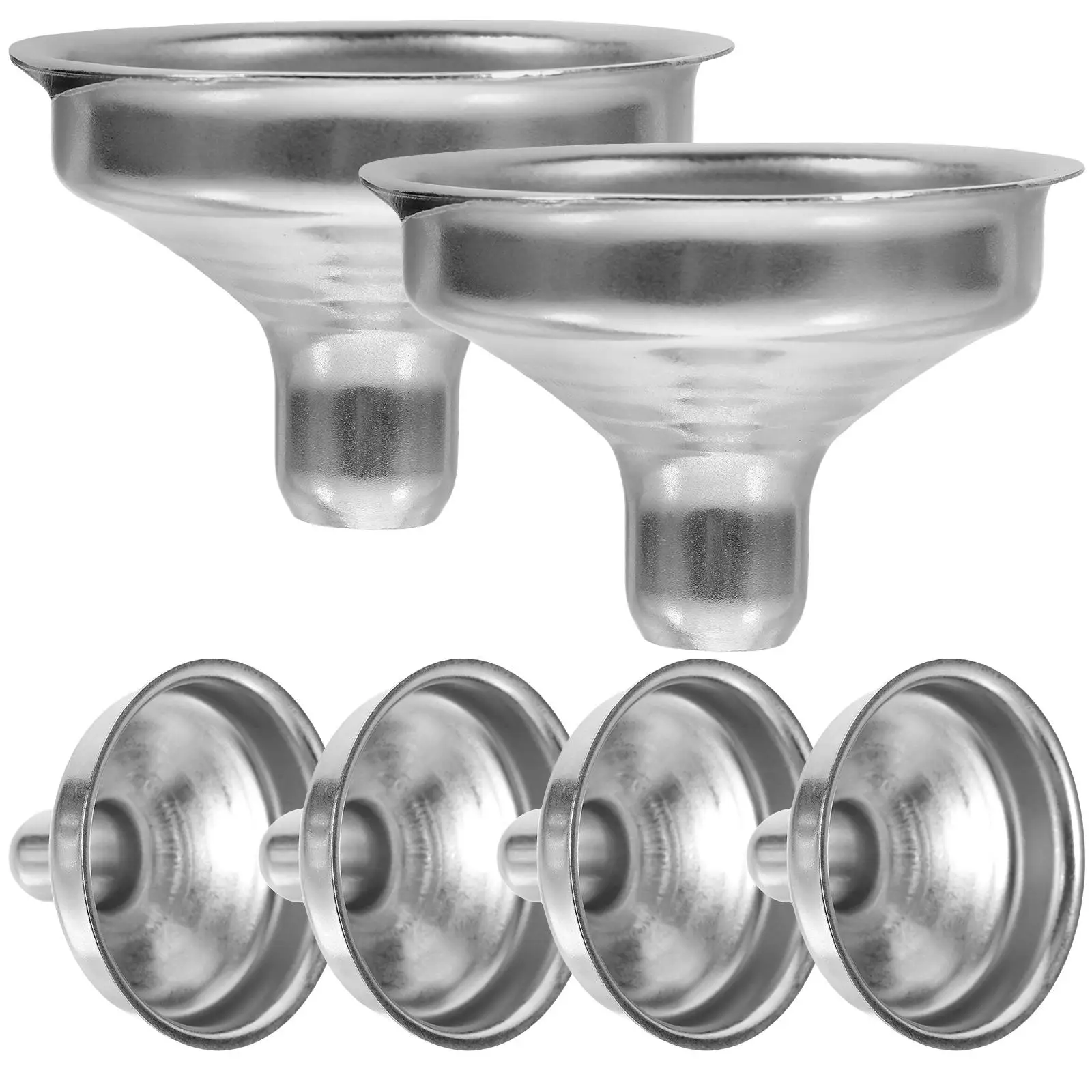 

6pcs Stainless Funnel Tiny Liquid Transferring Kitchen Gadget Portable Small Funnel Oil Vinegar Funnels For Bottles