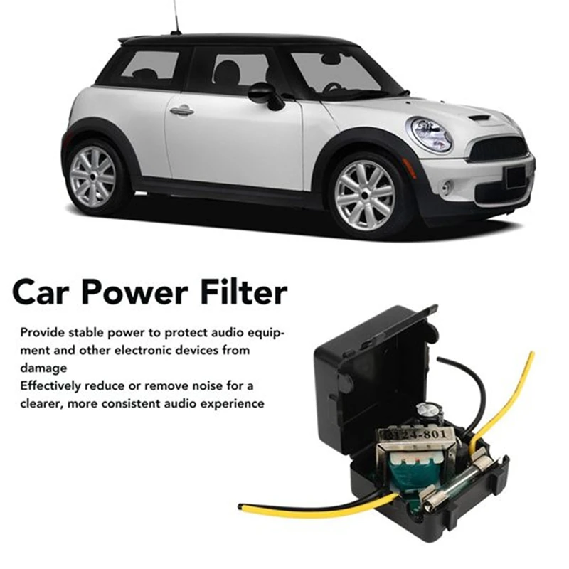 2Pcs Car Power Filter 12V Interference Proof Noises Reduction Reliable Stereo Power Supply Filter