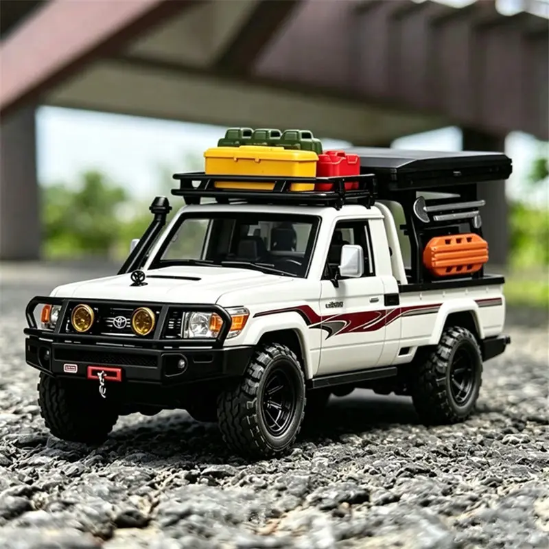 1/32 Land Cruiser LC79 Legierung Pickup Auto Modell Druckguss Metall Modifiziertes Geländefahrzeug Auto Modell Simulation Mit Licht Sammlerstück