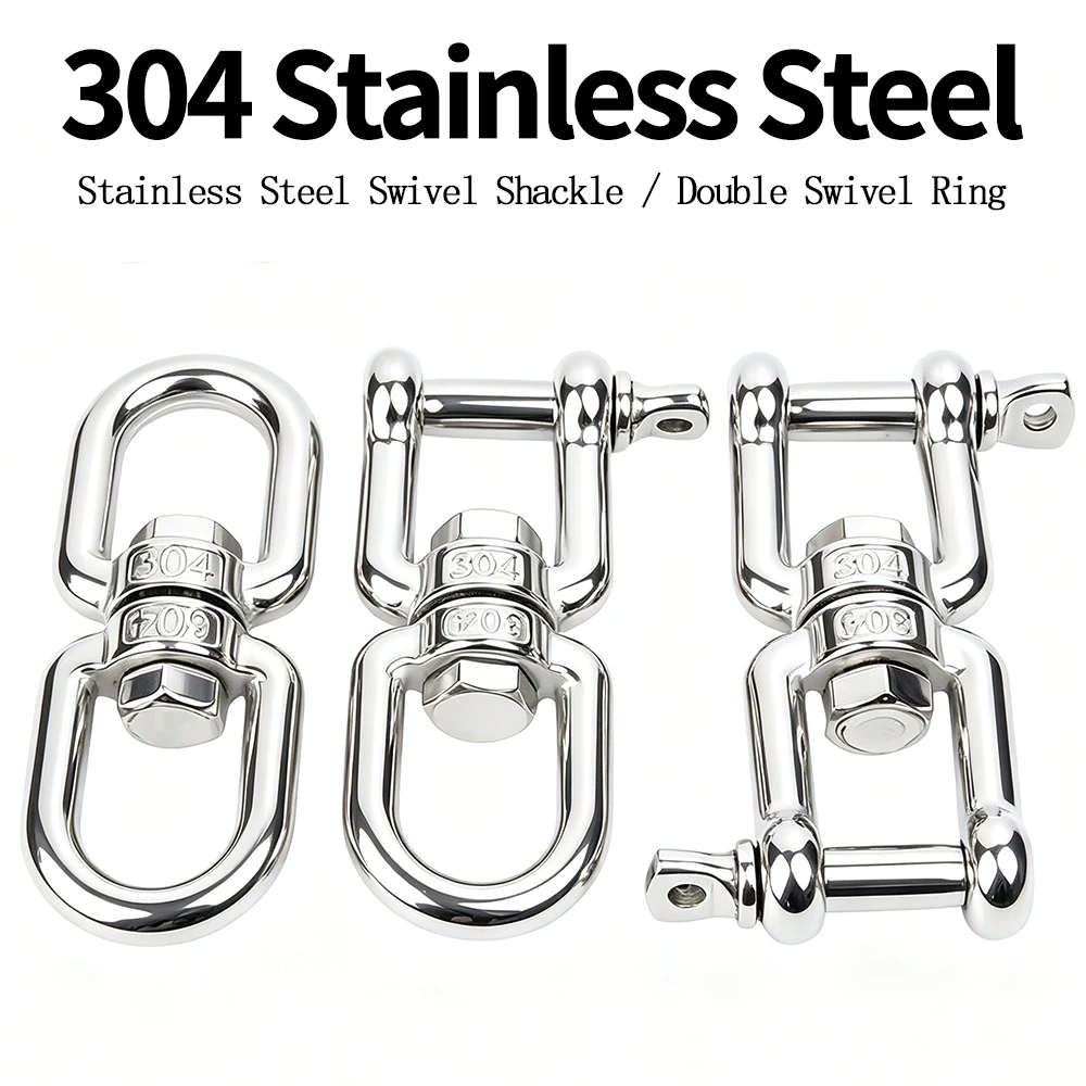304 Stainless Steel Double Head Rotating Eye Hook and Loop Lonnector Usedfor Hanging Chairs Swinging Sandbags Yoga Hammocks Wait