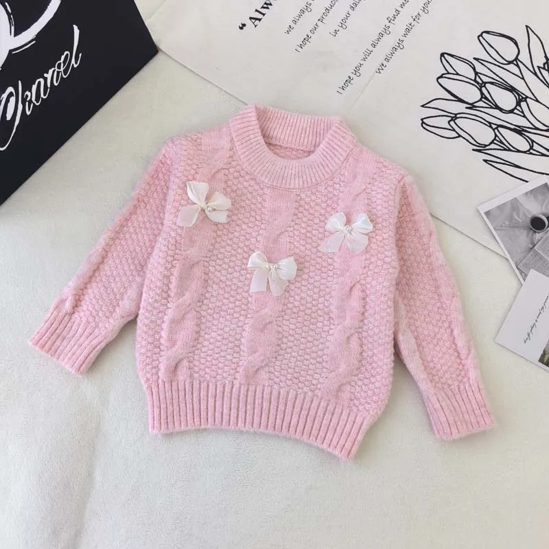 

Girls Sweaters Spring Autumn 2025 Children Woolen Jersey Tops Clothing For Baby Girl Knitted Outerwear Kids Pullover Sweaters 3Y