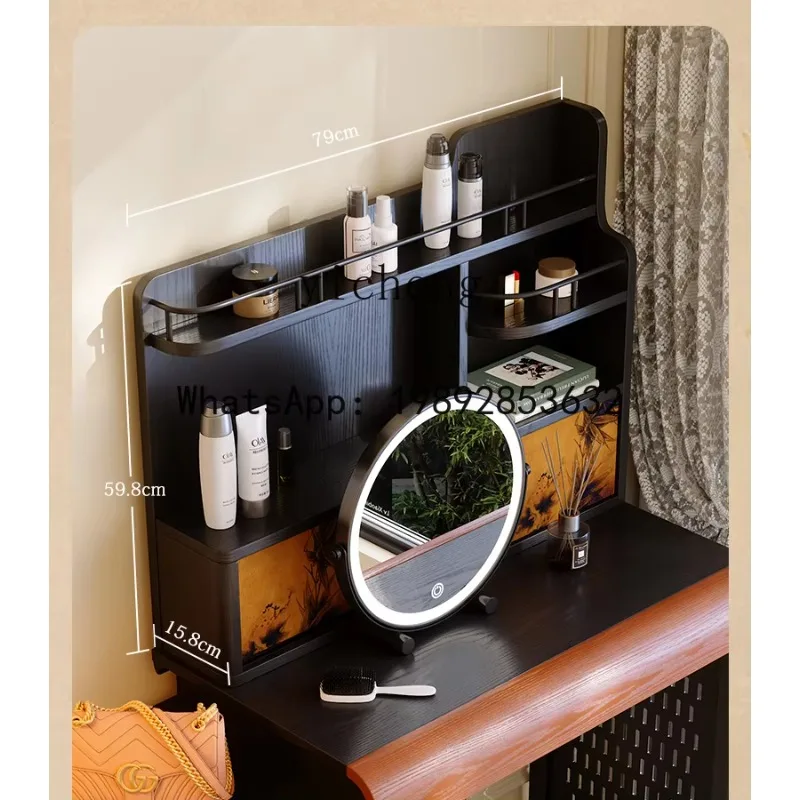 

X6 Extendable Dressing Table Solid Wood Dressing Table Storage Cabinet Integrated Vintage Style