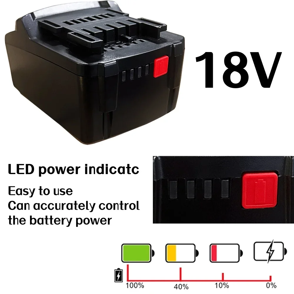 18V 5200mah Battery for Metabo Cordless Power Tool Drill Drivers Wrench Hammers for Metabo 18V Battery 5.2Ah 625592000 625591000