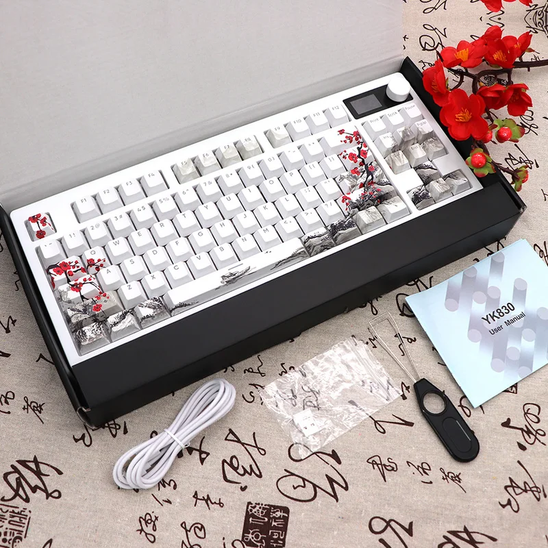 Yk830 Mechanical Keyboard Five Side Heat Sublimation Wireless Bluetooth Thri Mode Customized Hot Swappable Computer Peripherals