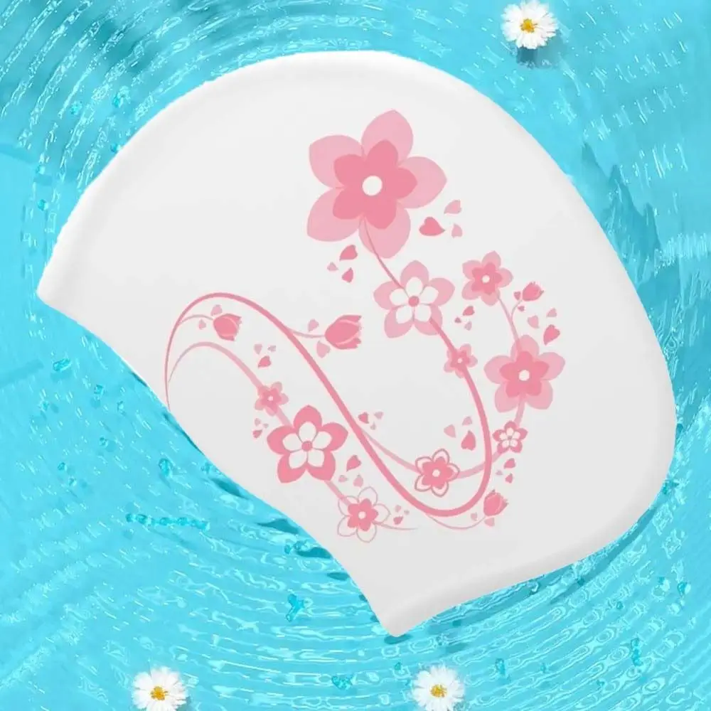 

Elastic Flower Swim Headgear Soft Solid Color Floral Diving Hat 3D Fit Thicken Design Snorkeling Cap Prevent Chlorine Irritation